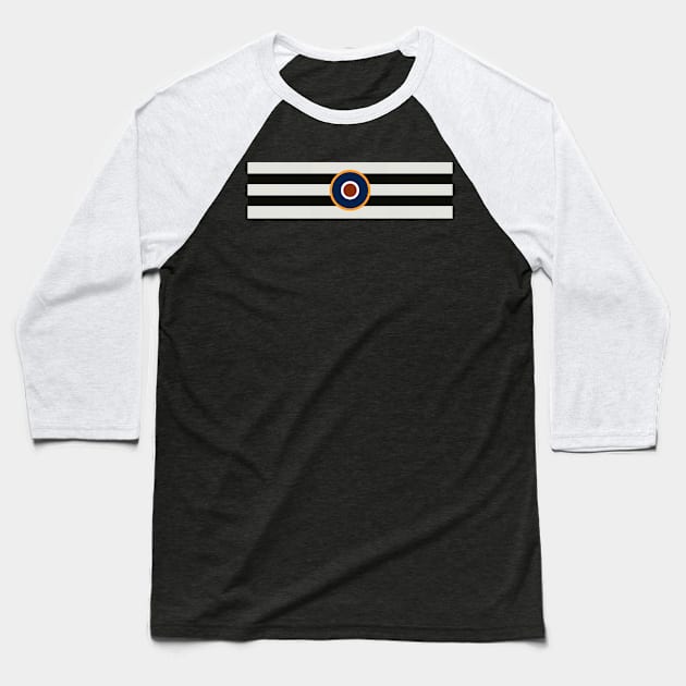 D-Day Stripes with RAF Roundel (Horizontal) Baseball T-Shirt by rgrayling